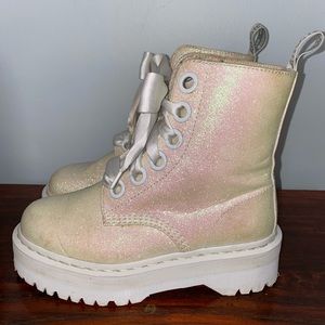 Doc Martens Molly White Glitter Boot